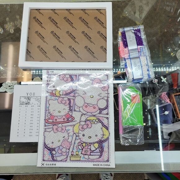 Brand New DIY Hello Kitty Diamond Beads Art With Frame - Picture 4 of 8